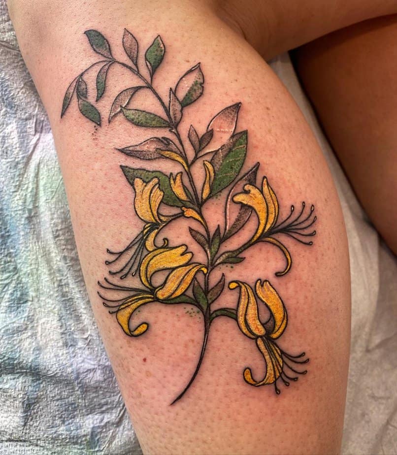 20 Beautiful Honeysuckle Tattoo Ideas And Their Hidden Meanings