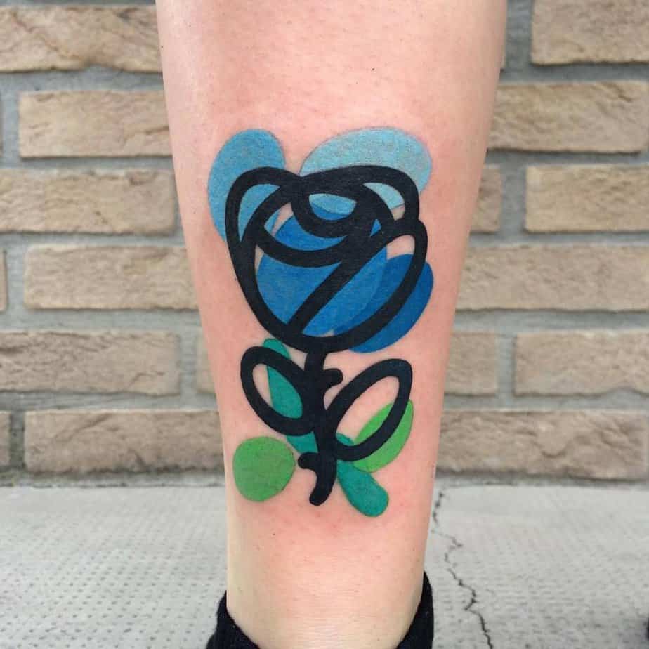 Contemporary rose tattoo