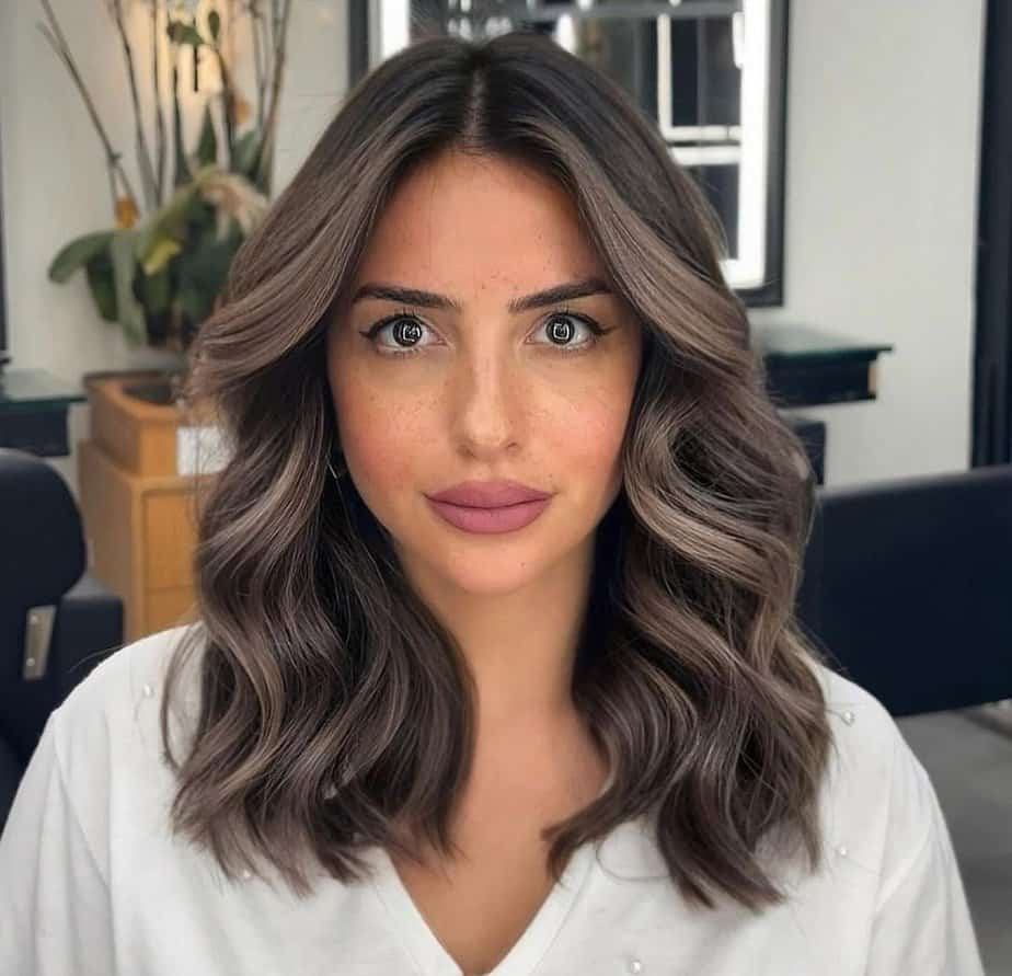 Cool toned brown balayage