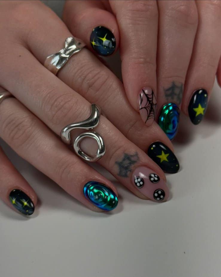 Coraline inspired nails