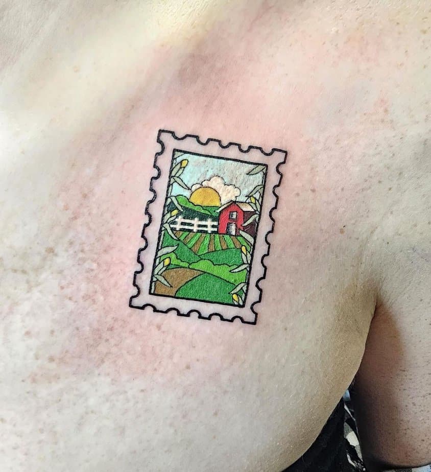 Cute farm stamp