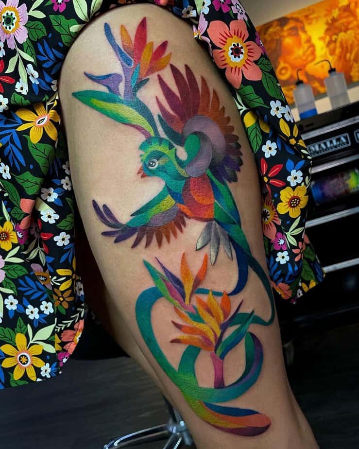 Dancing Quetzal tattoo