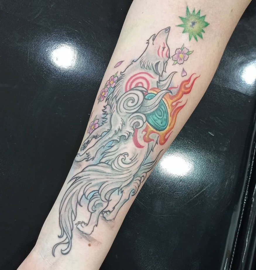 Delicate Okami tattoo