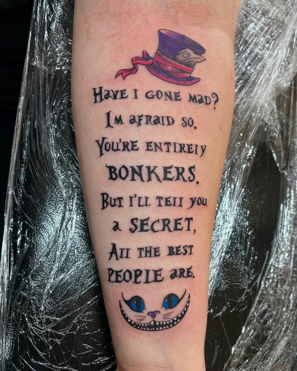 18 Enchanting Mad Hatter Tattoos That Will Drive You Bonkers