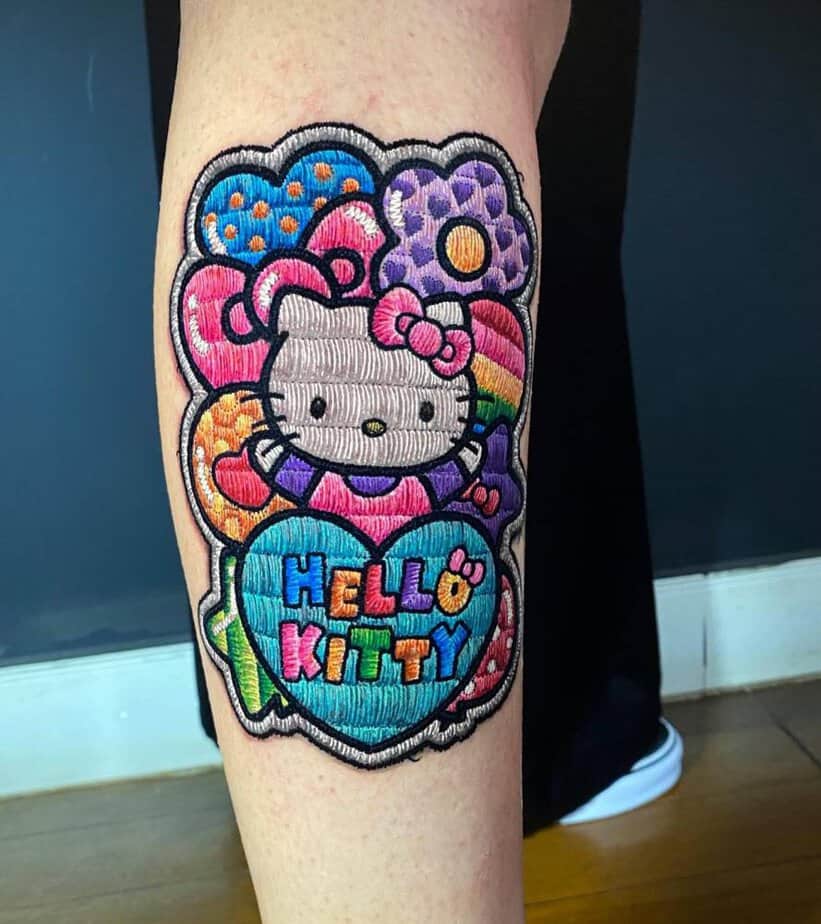 Embroidery Hello Kitty tattoo