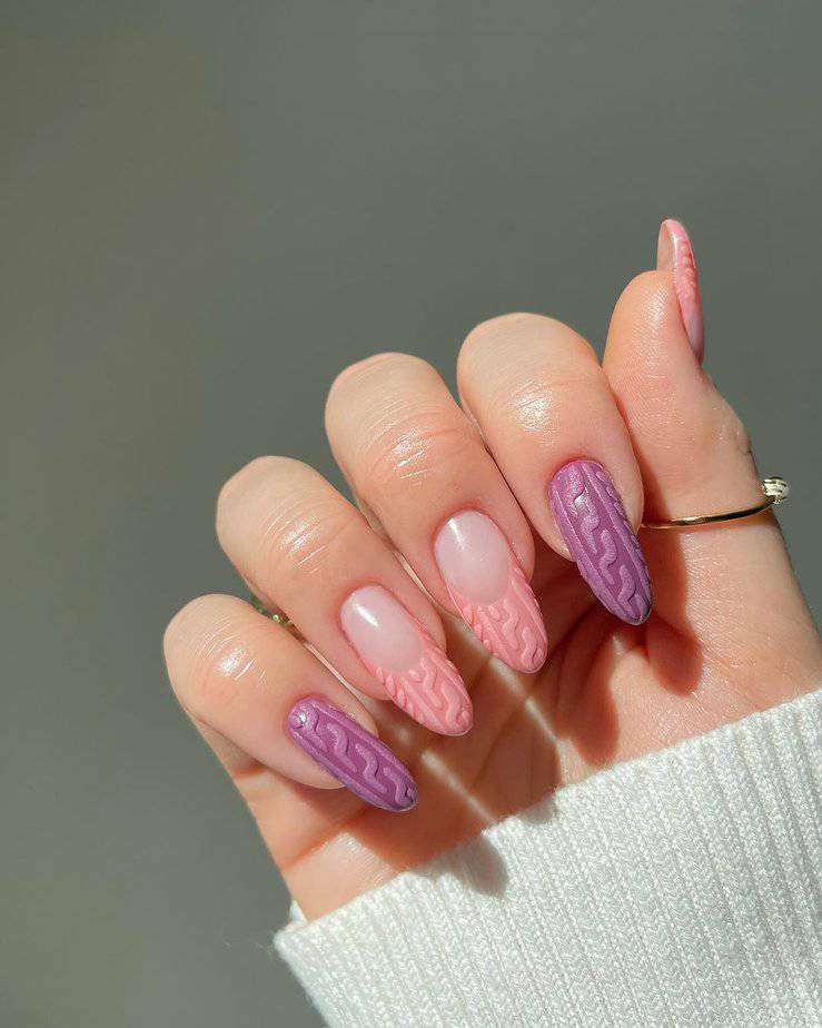 32 Cute Sweater Nails To Warm Up Your Tips