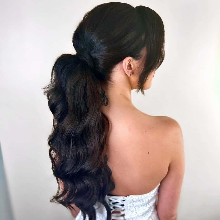 Jet black ponytail