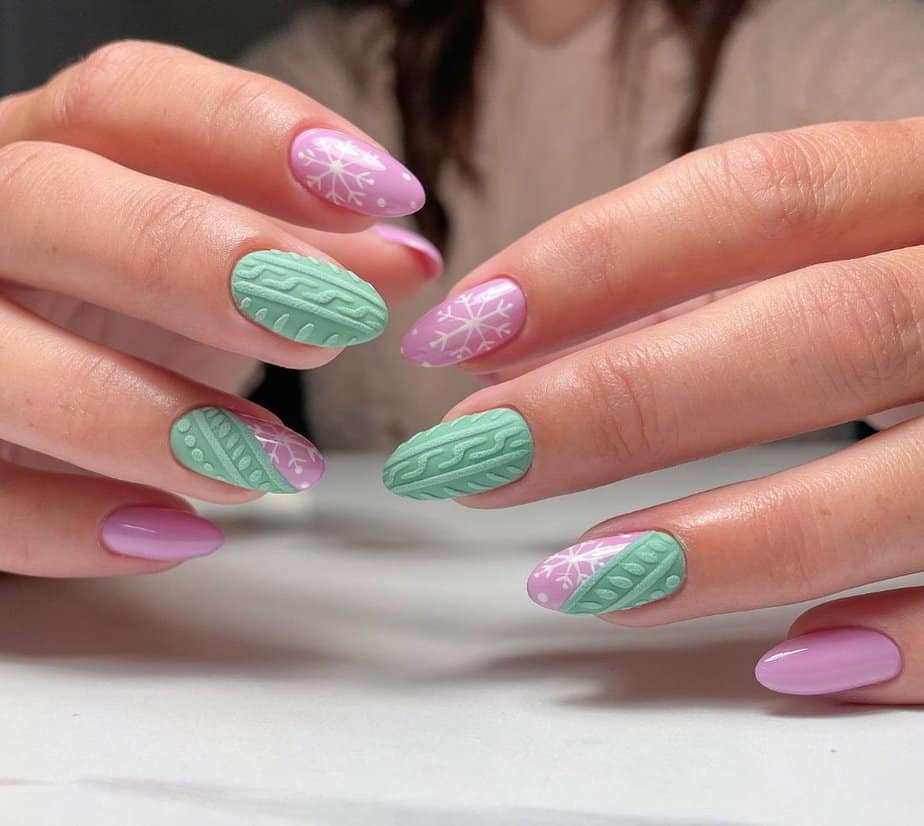 32 Cute Sweater Nails To Warm Up Your Tips