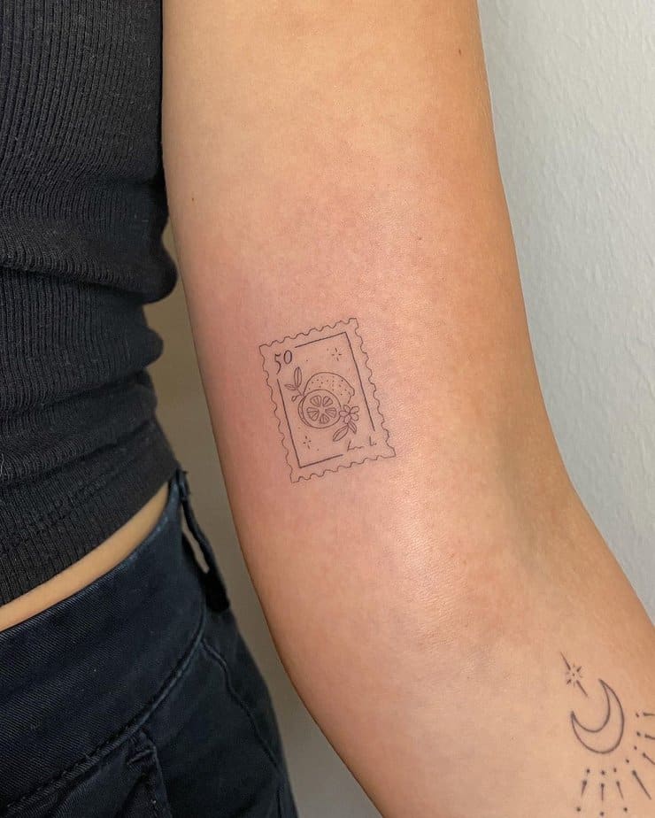 Lime stamp tattoo