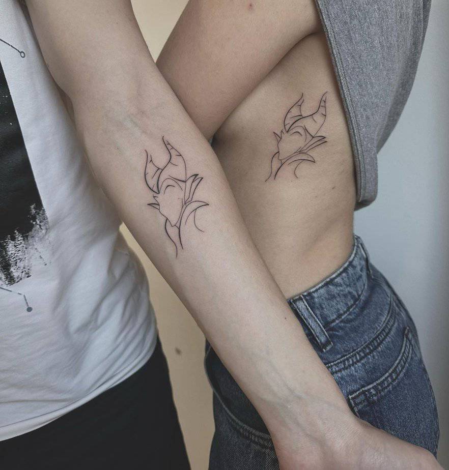 Matching Maleficent tattoos