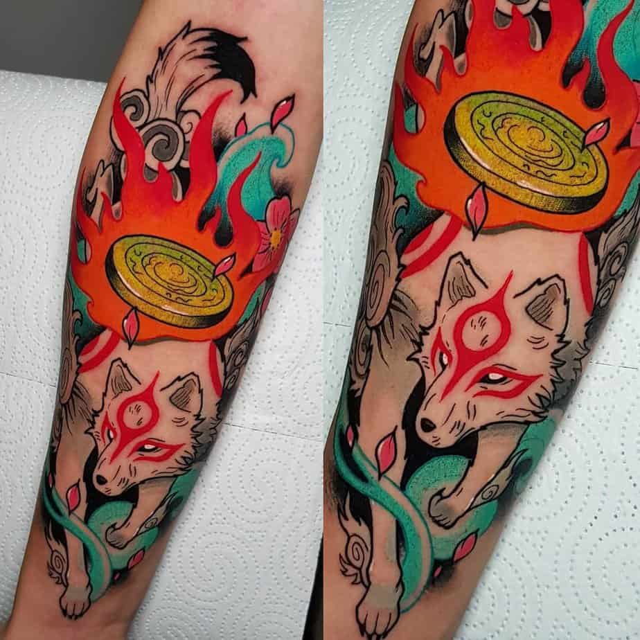 20 Inspiring Okami Tattoos To Light Up Both Your Look And Spirit