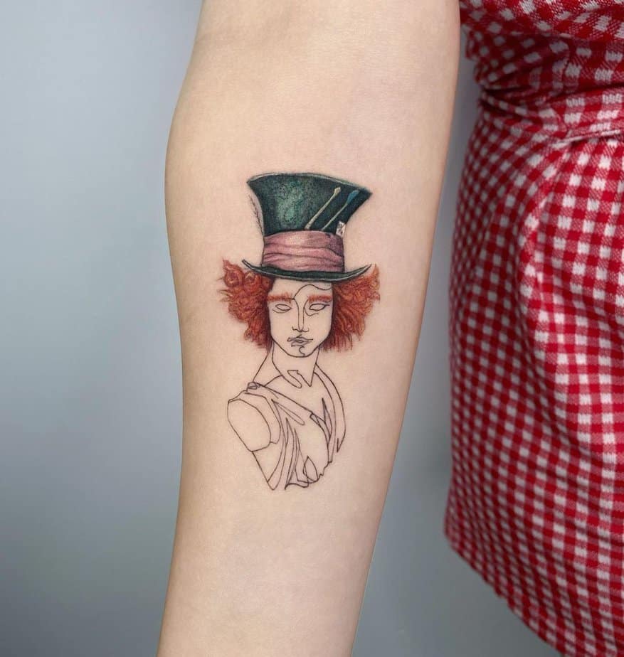 18 Enchanting Mad Hatter Tattoos That Will Drive You Bonkers