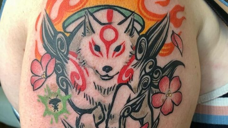 19 Inspiring Okami Tattoos To Light Up Both Your Look And Spirit