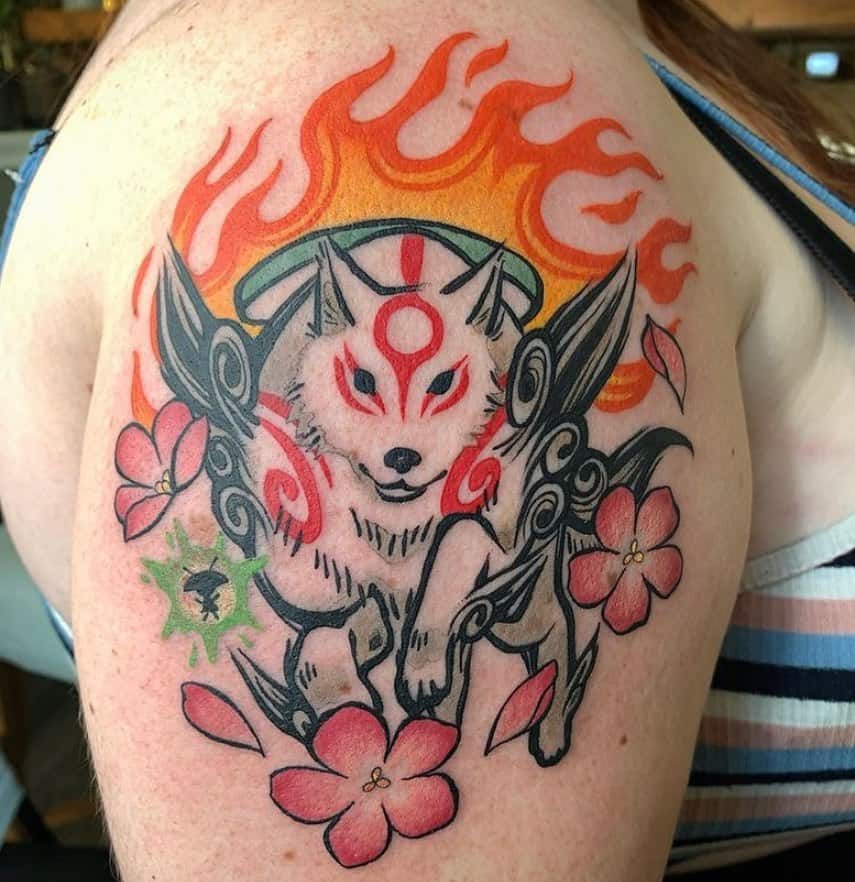 20 Inspiring Okami Tattoos To Light Up Both Your Look And Spirit