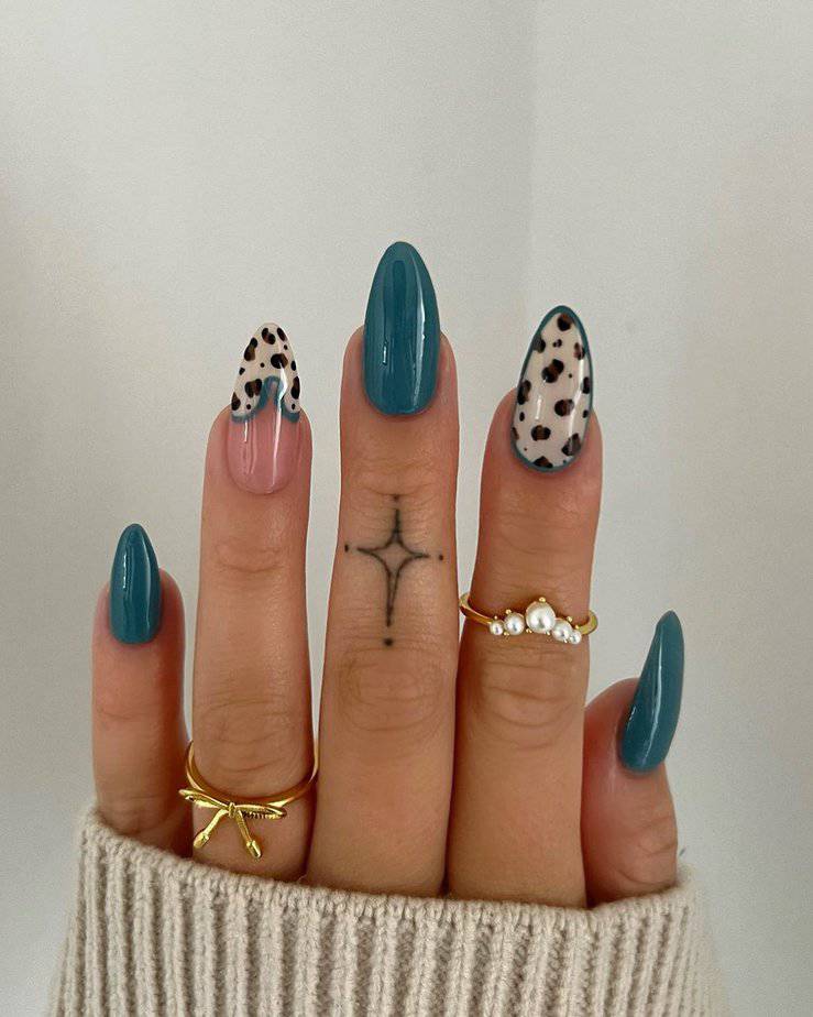 Teal nails