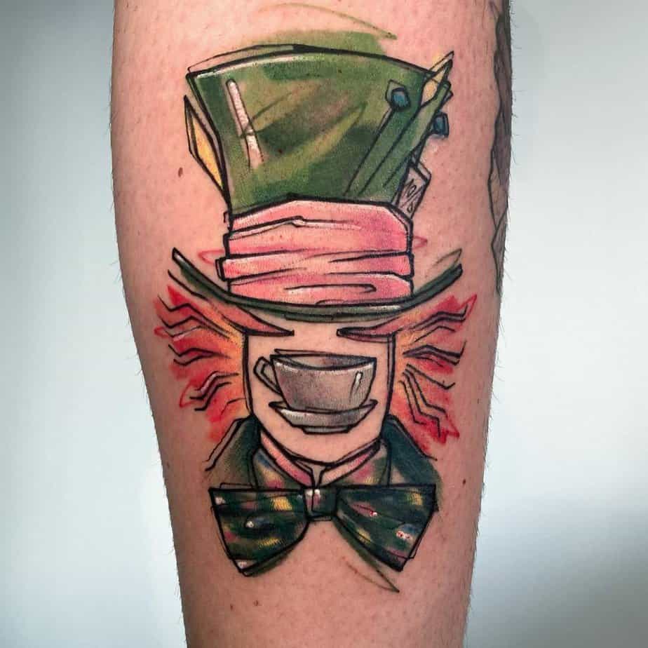 18 Enchanting Mad Hatter Tattoos That Will Drive You Bonkers