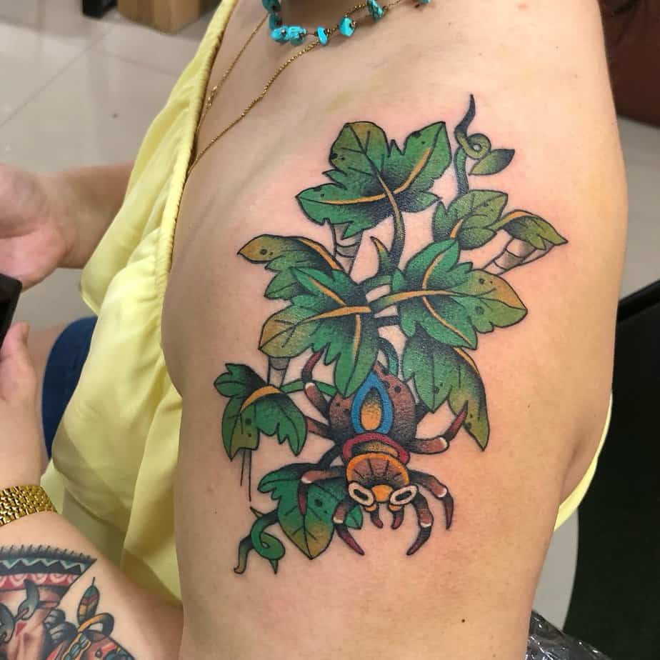 Traditional poison ivy tattoo 1