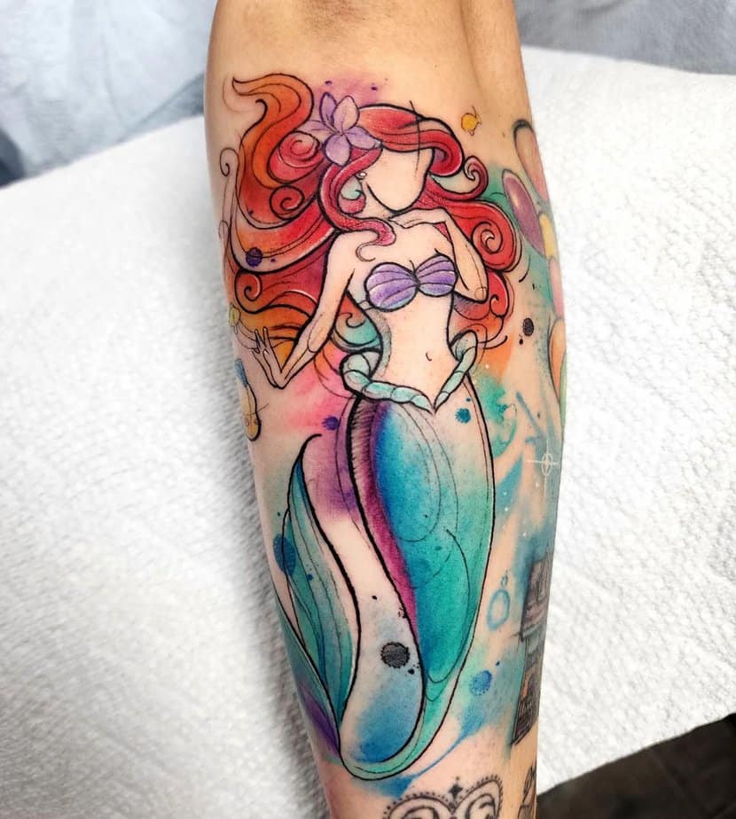 18 Enchanting Little Mermaid Tattoos To Dive Into Your Dreams