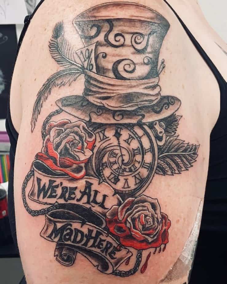 18 Enchanting Mad Hatter Tattoos That Will Drive You Bonkers