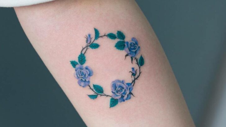 18 Unique Blue Rose Tattoos That Are Blooming Brilliant