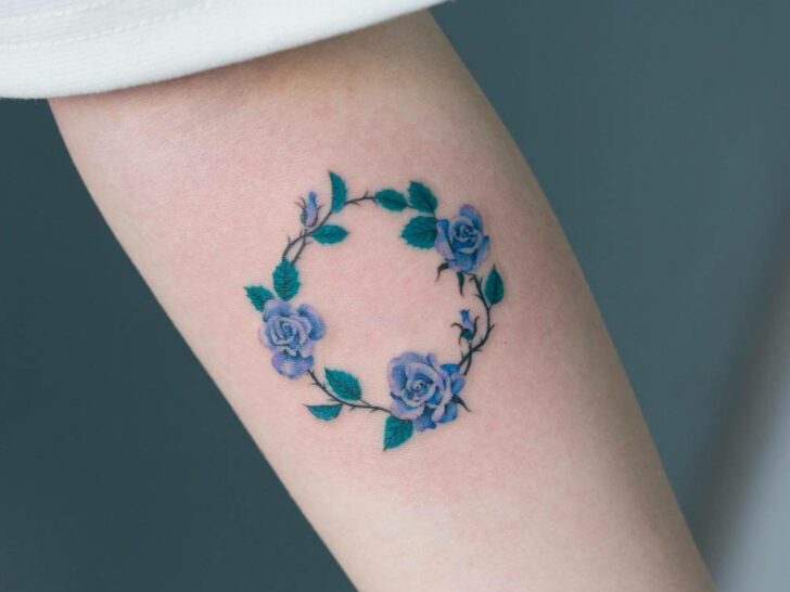 18 Unique Blue Rose Tattoos That Are Blooming Brilliant