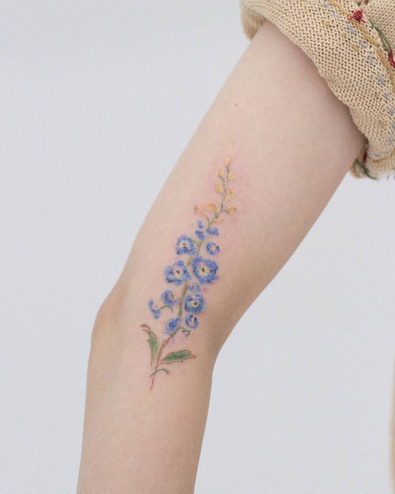 20 Lovely Larkspur Tattoo Designs That Blossom with Beauty