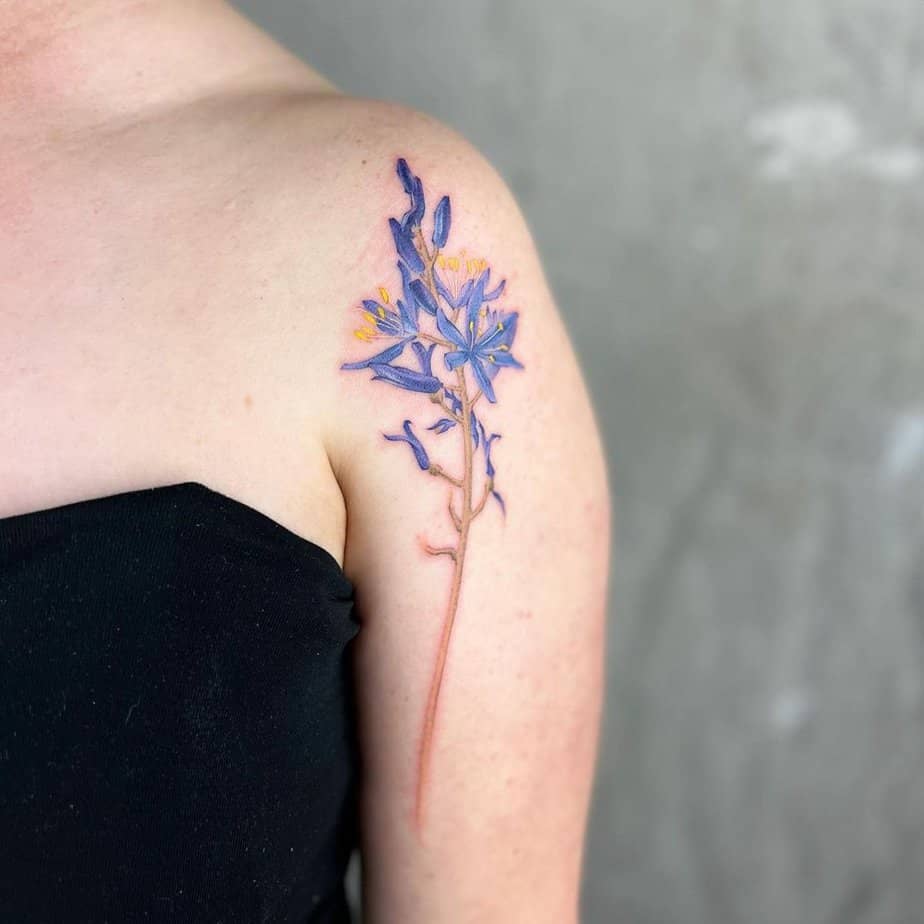 20 Absolutely Gorgeous Purple Flower Tattoo Ideas