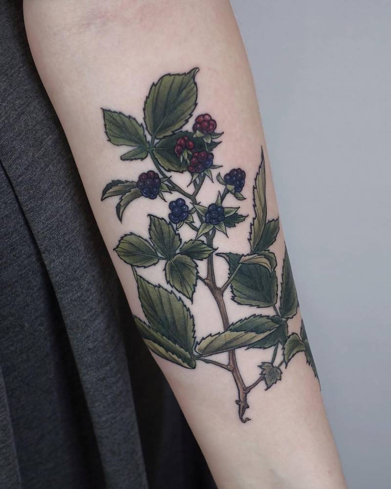 10. Botanical blackberry tattoo