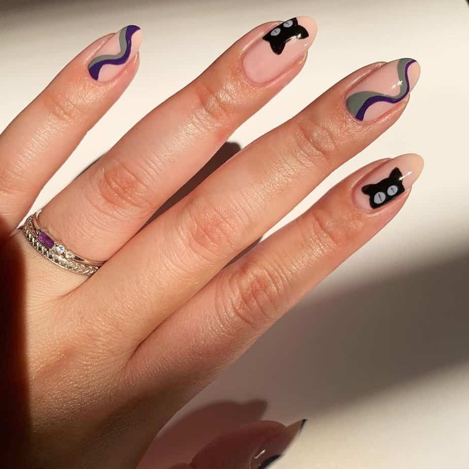 31 Purrfectly Cute Cat-Themed Nail Designs