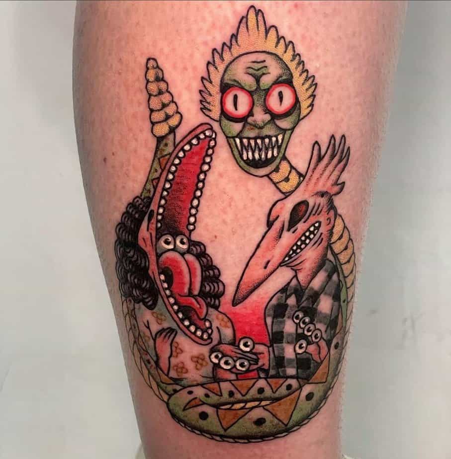 20 Beetlejuice Tattoo Designs That Are Strange And Unusual