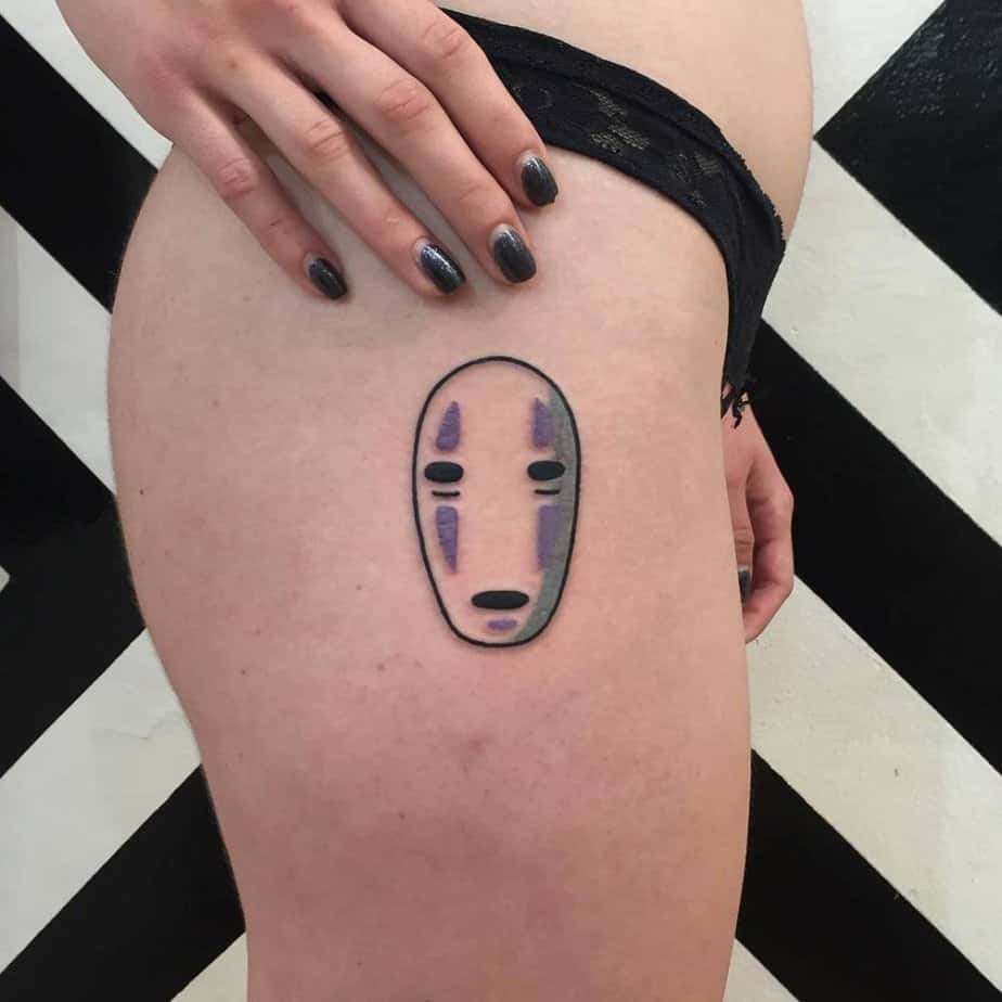 12. No Face simple tattoo