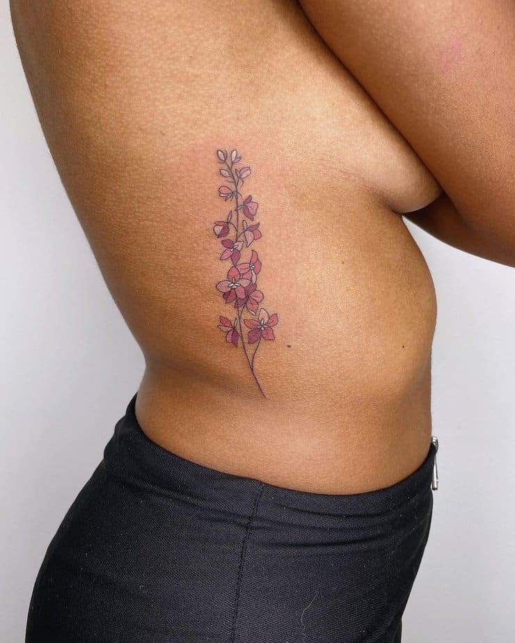 12. Pops of pink larkspur on the ribs