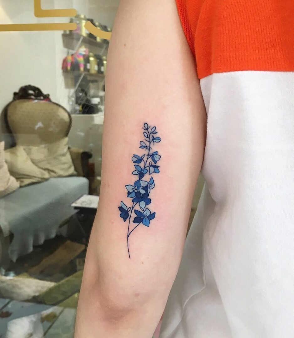 20 Lovely Larkspur Tattoo Designs That Blossom with Beauty