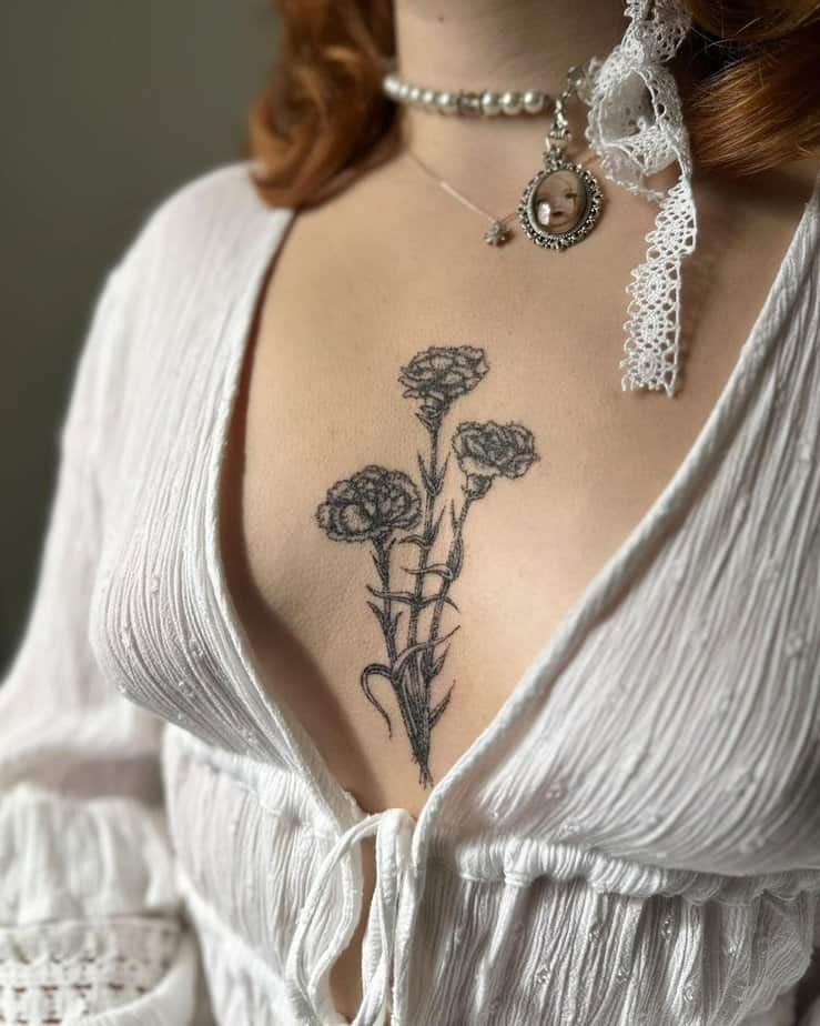 16. Vintage inspired chest carnations