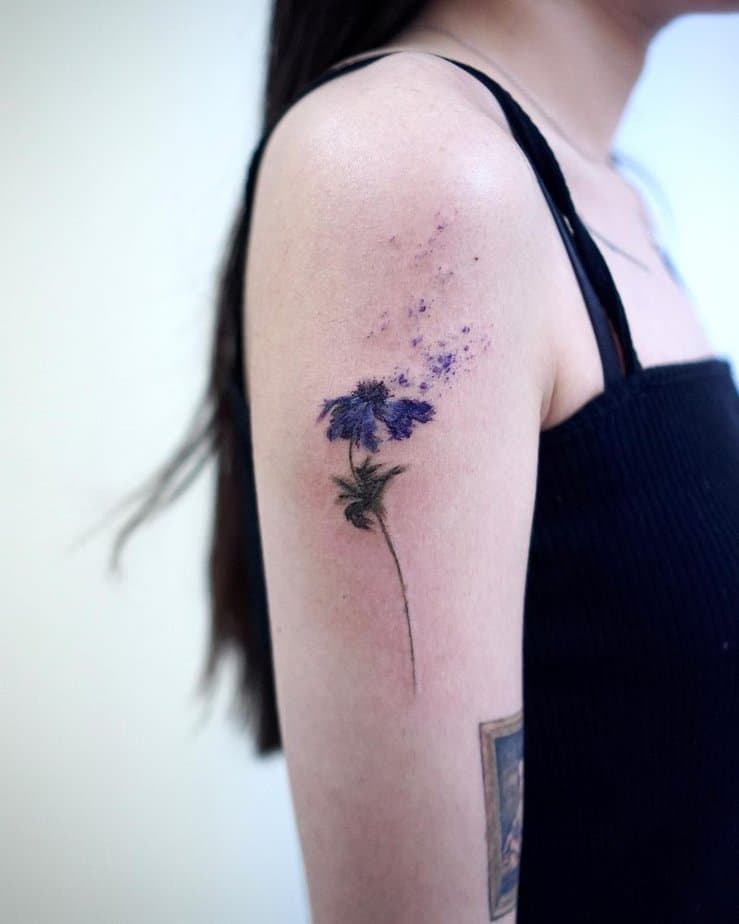 20 Absolutely Gorgeous Purple Flower Tattoo Ideas