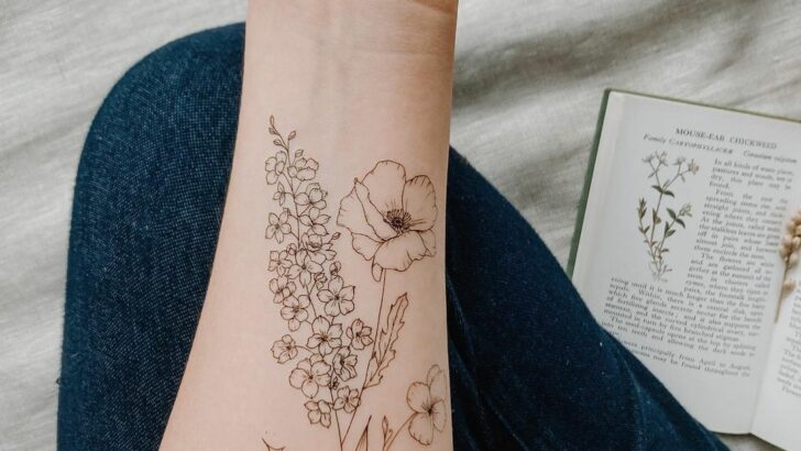 20 Lovely Larkspur Tattoo Designs That Blossom With Beauty