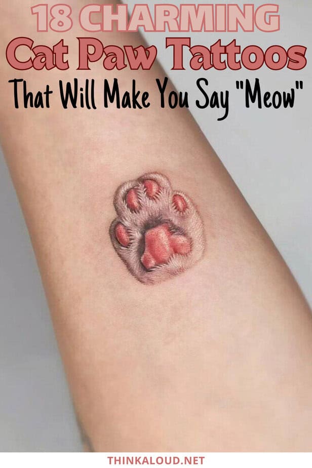 18 Charming Cat Paw Tattoos That Will Make You Say "Meow"