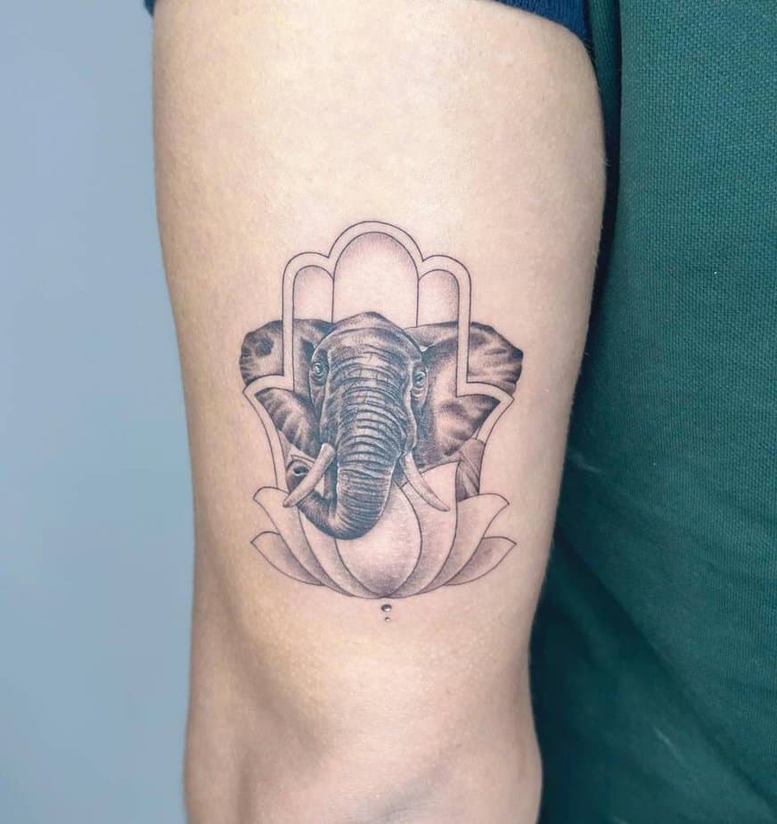 2. Hamsa hand with elephant