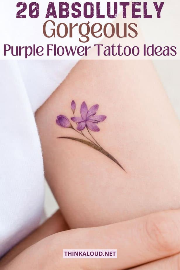 20 Absolutely Gorgeous Purple Flower Tattoo Ideas