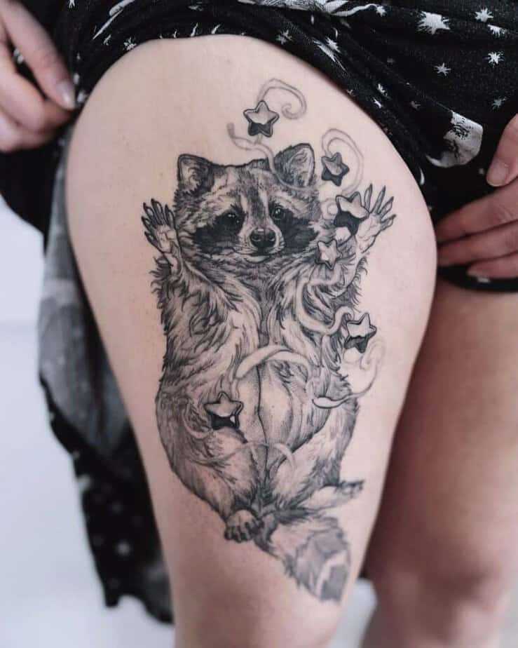 20 Adorable Raccoon Tattoo Ideas To Feel All Warm And Cozy 11