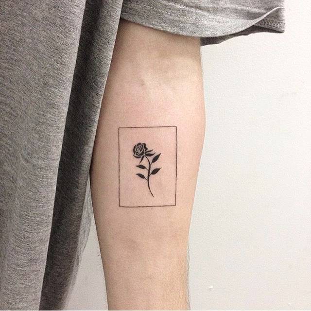 20. Framed black rose on the arm