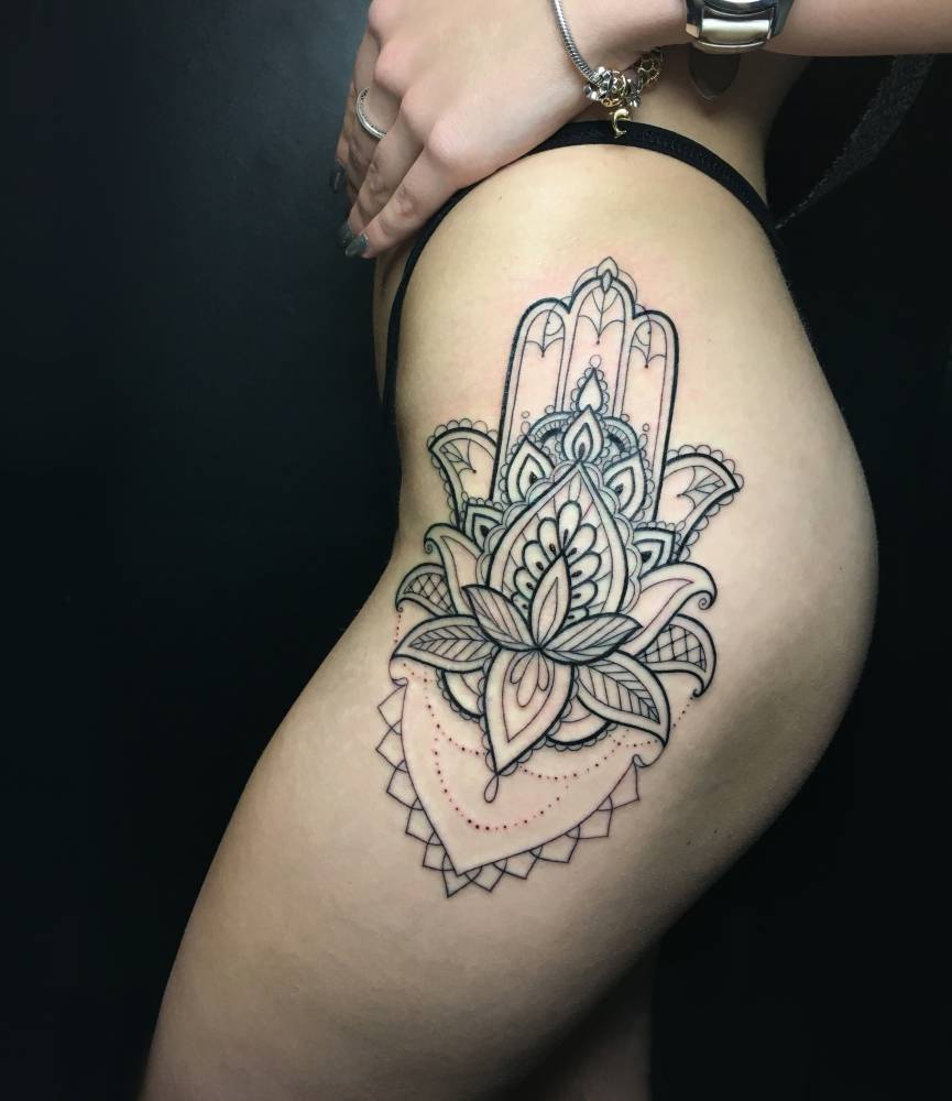 20. Intricate mandala hamsa hand