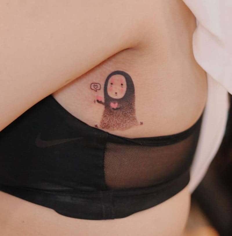 20. No Face heart tattoo