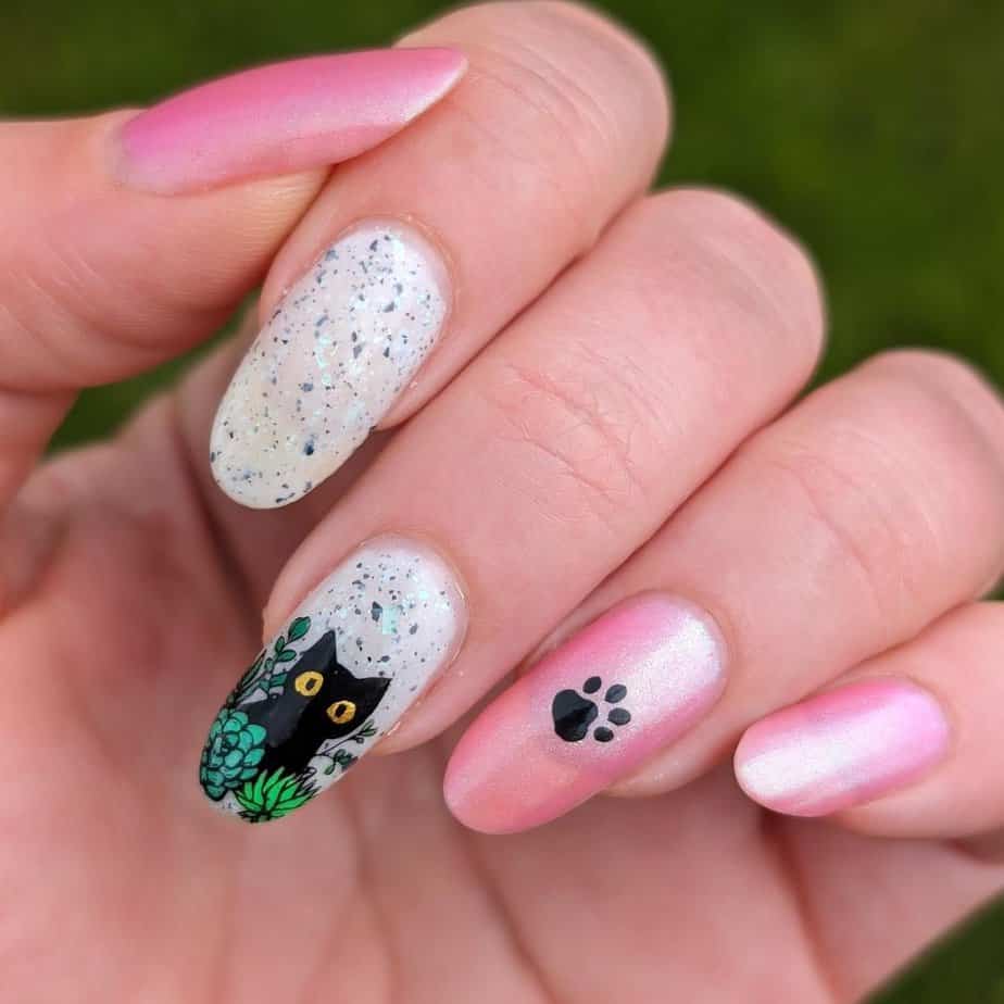 31 Purrfectly Cute Cat-Themed Nail Designs