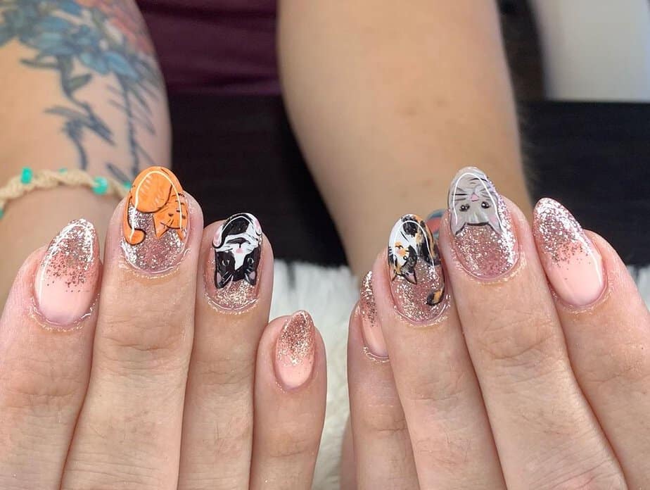 31 Purrfectly Cute Cat-Themed Nail Designs