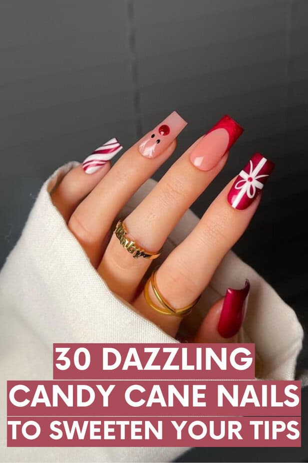 30 Dazzling Candy Cane Nails To Sweeten Your Tips