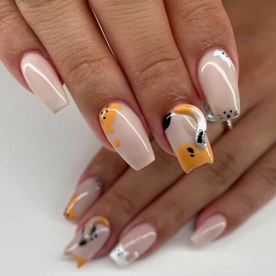 31 Purrfectly Cute Cat-Themed Nail Designs