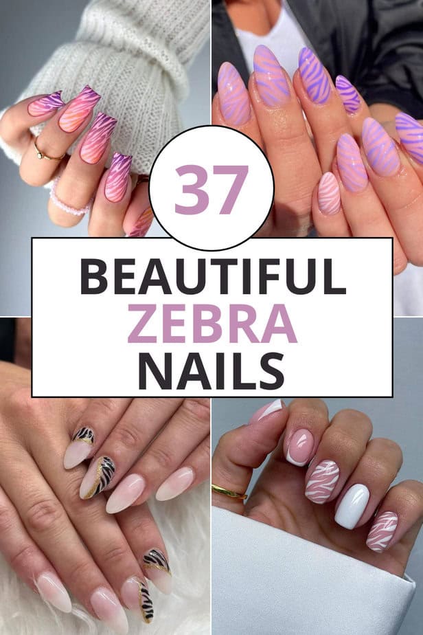 37 Beautiful Zebra Nails That Are Pure Magic