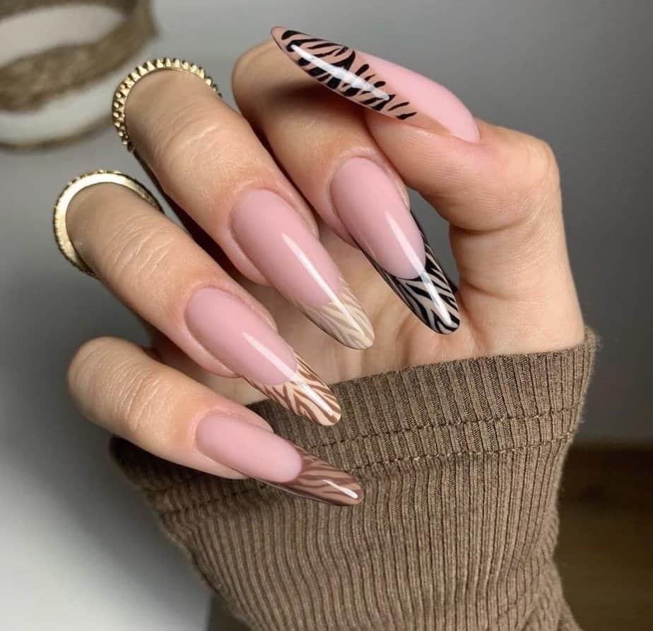 4. Nude tones with zebra flair