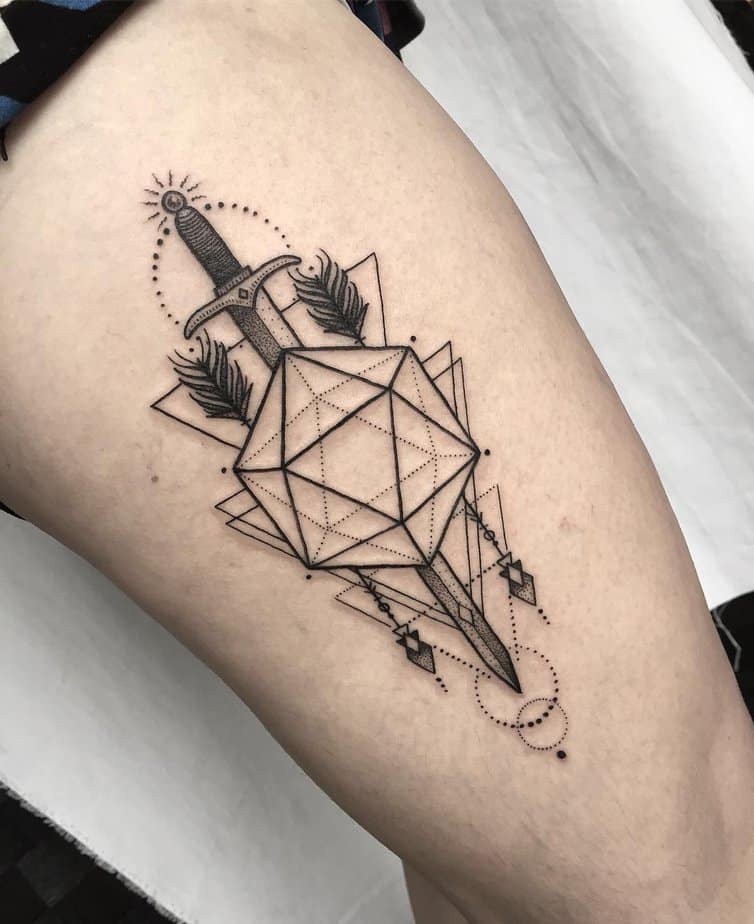 4. Sword and dice geometric mashup